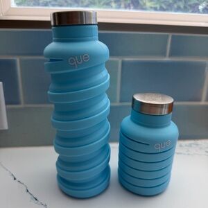 2 Glacier Bay National Park Alaska collapsible travel water bottle Que silicone